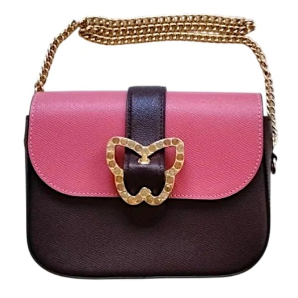 Gemma Crossbody Bag Colorblock Butterfly Buckle C6796 Strawberry Haze Cranberry